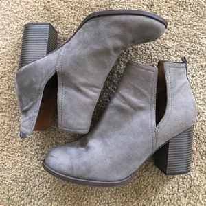 Faux suede booties